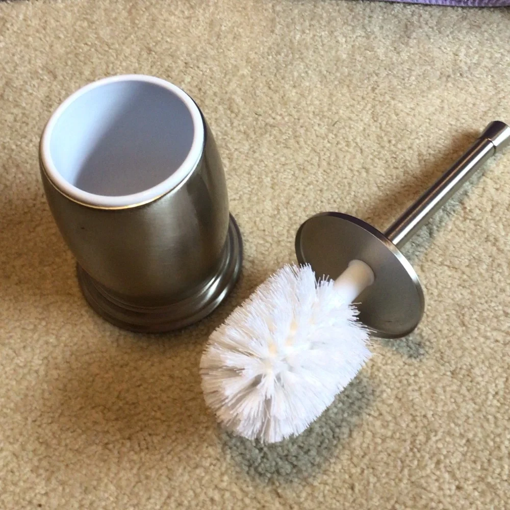Steele toilet brush and holder BUY 2 OR MORE  $10 OR LESS GET 3rd LESSER FREE!